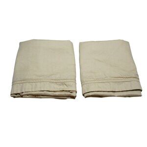 Yves Delorme Paris King Cotton Pillowcases Shams Set of 2 Yellow Gold Luxurious